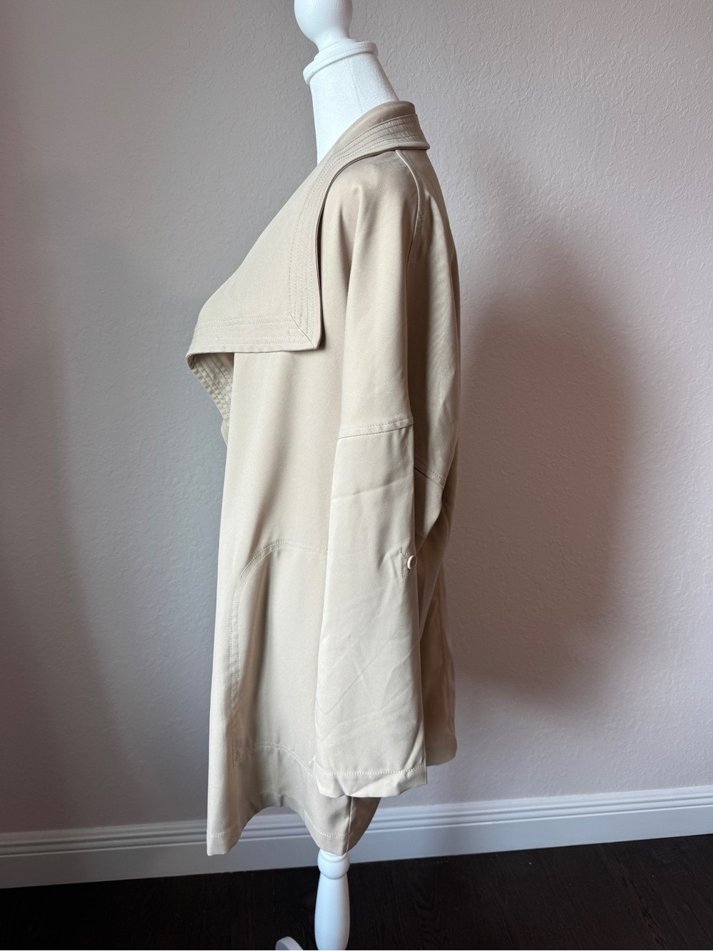 NWT Max Studio Sandstone Draped Open-Front Duster Jacket - Picture 3 of 9